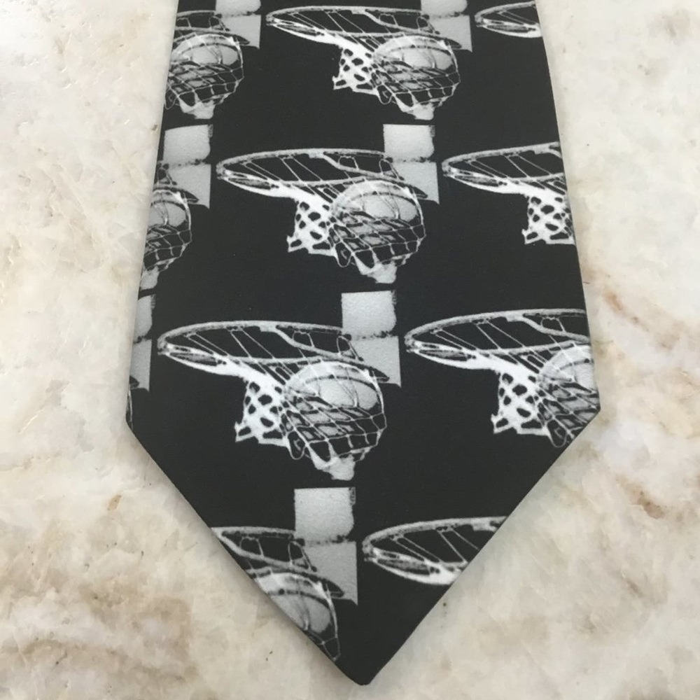 ZAZZLE NECKTIE, Polyester, Hand Made, Basketball Print